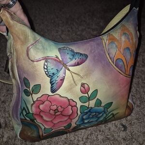 anuschka Colorful Butterfly and Floral Women's Bag